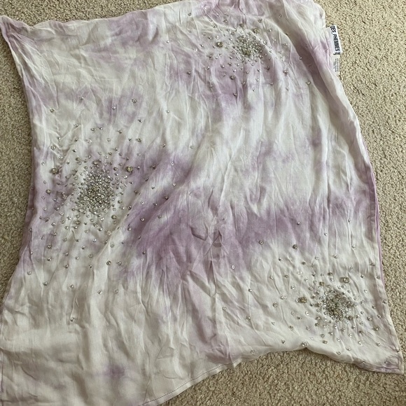 DES PHEMMES EMBELLISHED SATIN BANDANA TOP - Picture 3 of 3